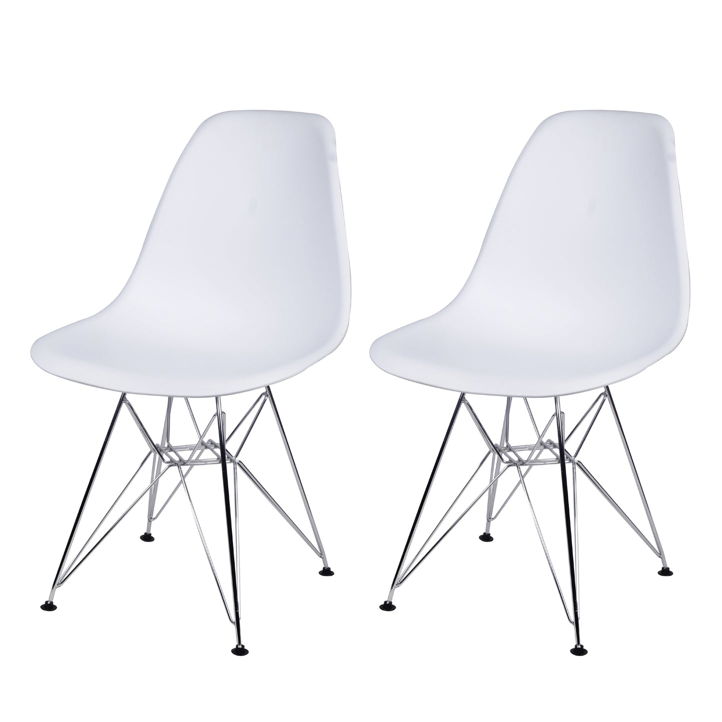 GIA Plastic Armless Chair with Metal Legs-White