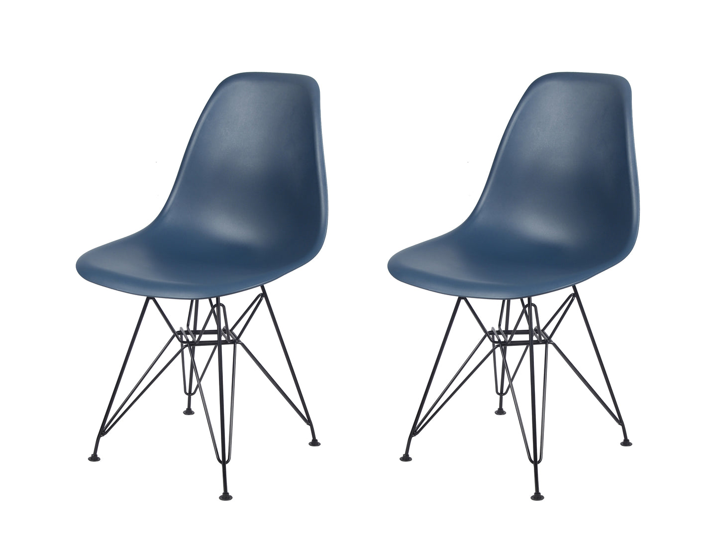 GIA Plastic Armless Chair with Metal Legs-Teal