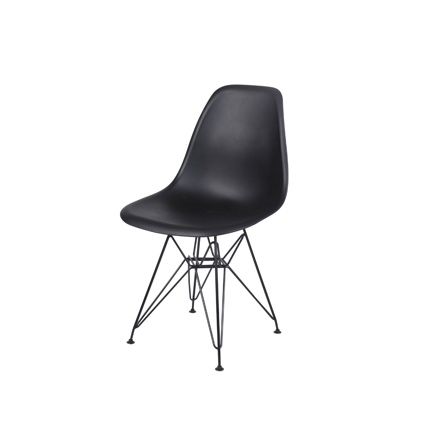 GIA Plastic Armless Chair with Metal Legs-Black