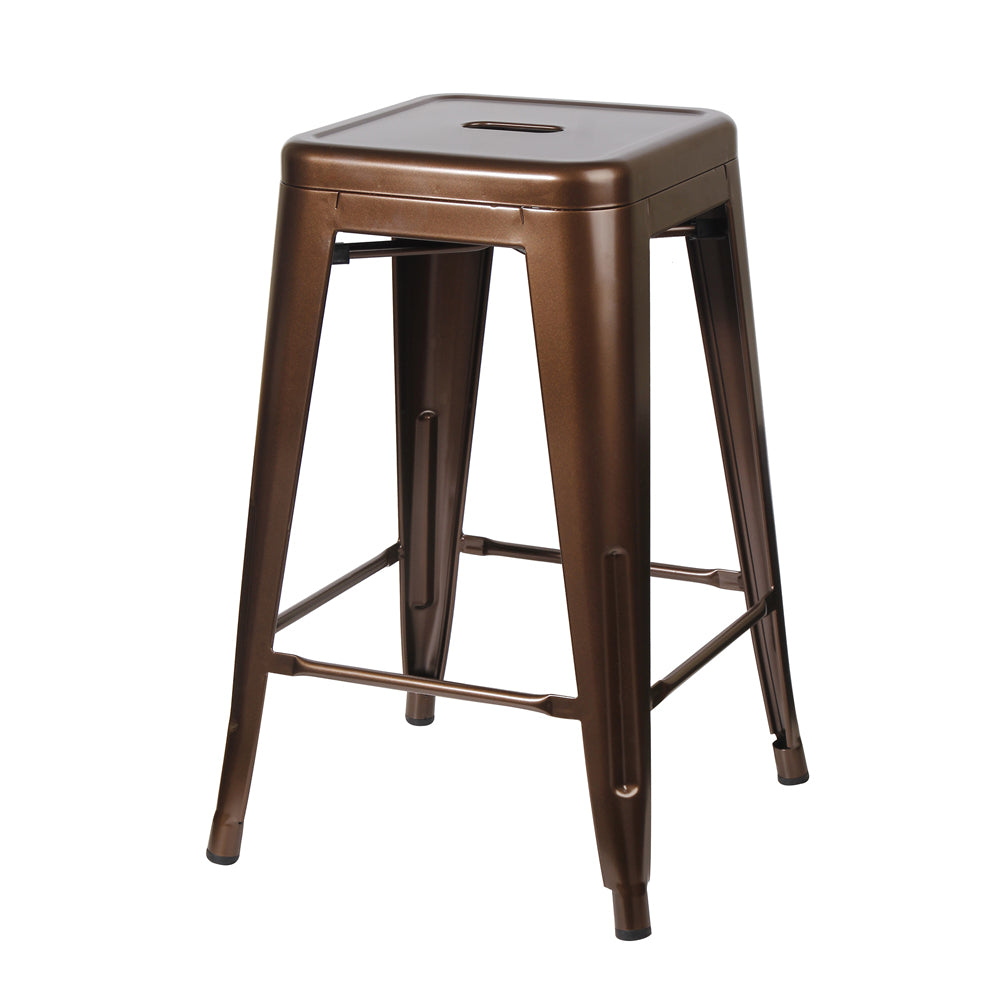 GIA Coffee Color 24 Inch Backless Metal Stool