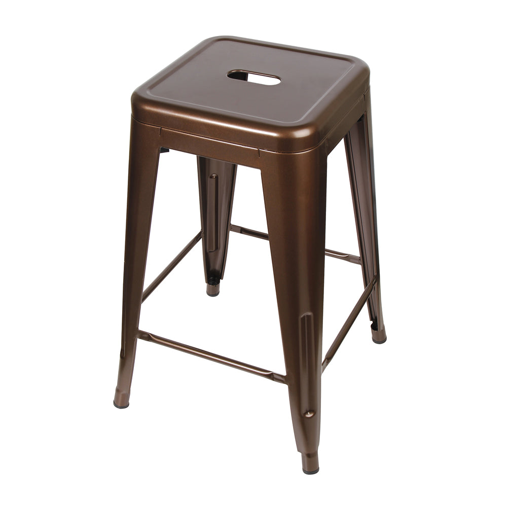 GIA Coffee Color 24 Inch Backless Metal Stool