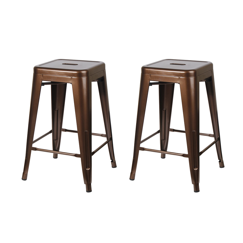 GIA Coffee Color 24 Inch Backless Metal Stool