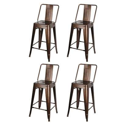 GIA 24 Inches High Back Coffee Metal Stool
