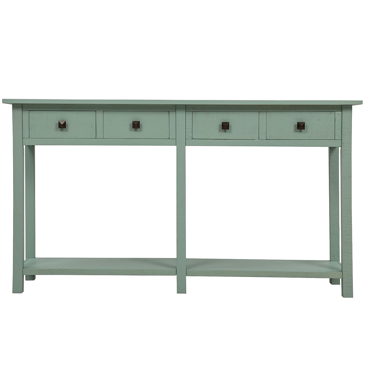 Console Table with Drawers and Bottom Shelf for Living Room