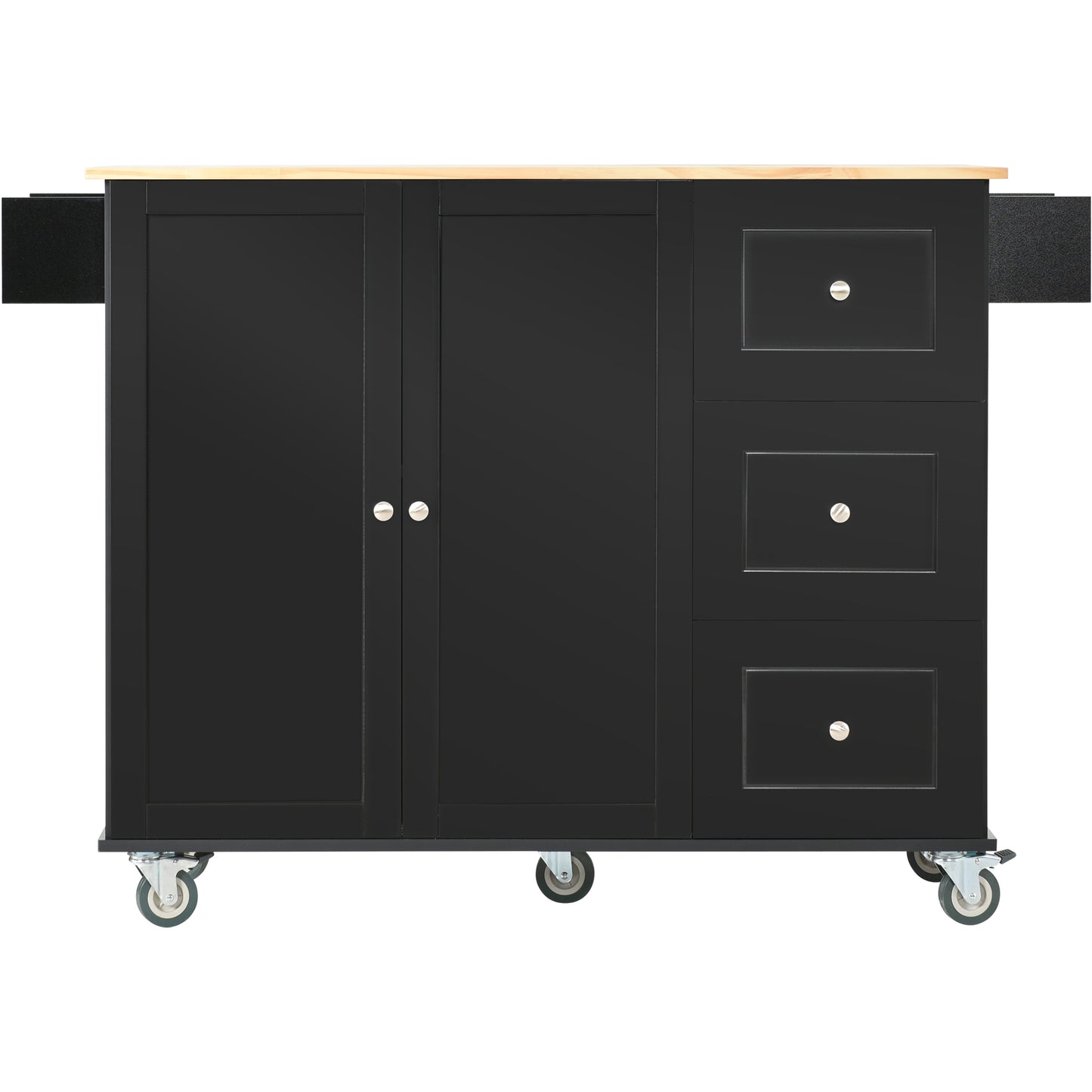 Rolling Mobile Kitchen Island (Black)