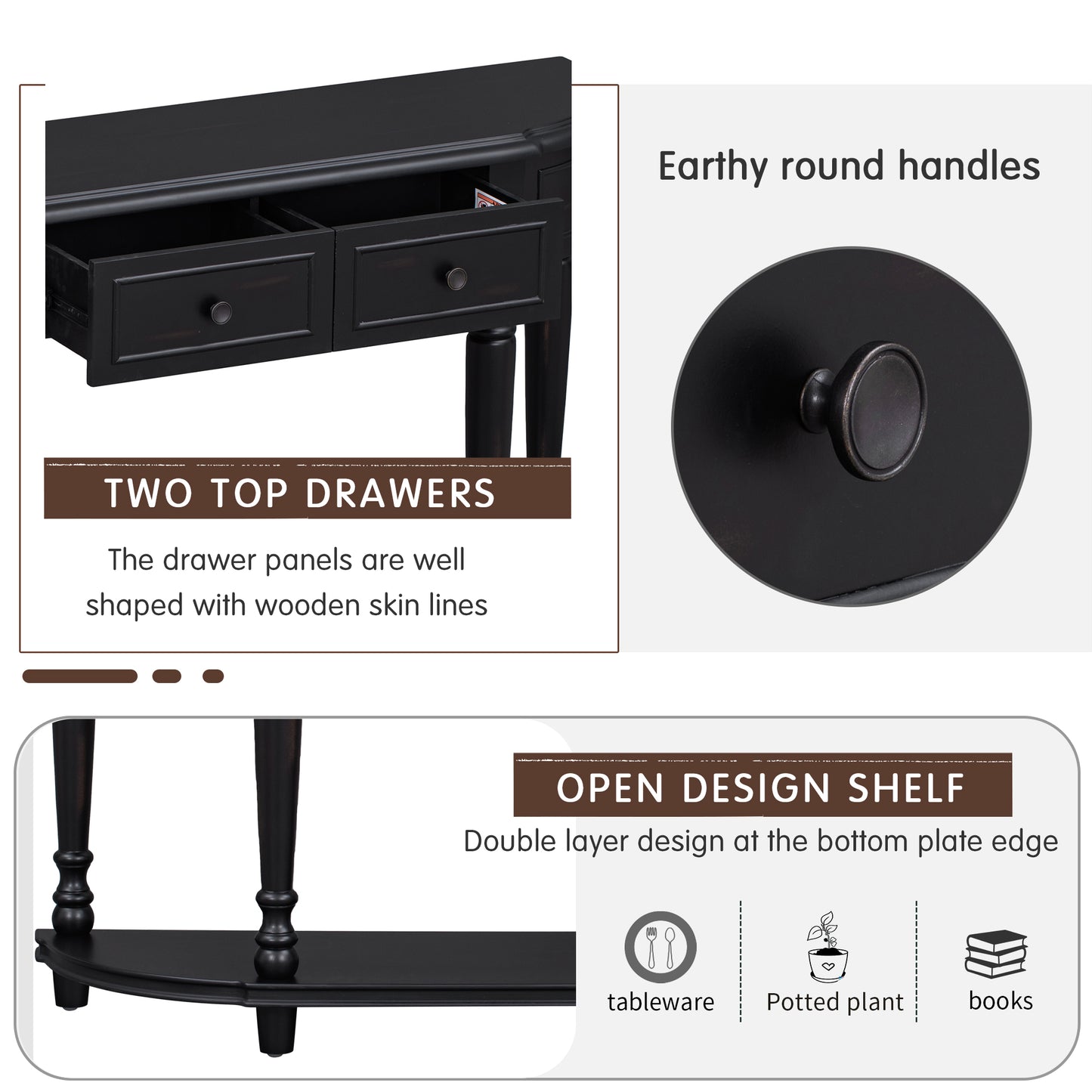Console Table with Two Top Drawers