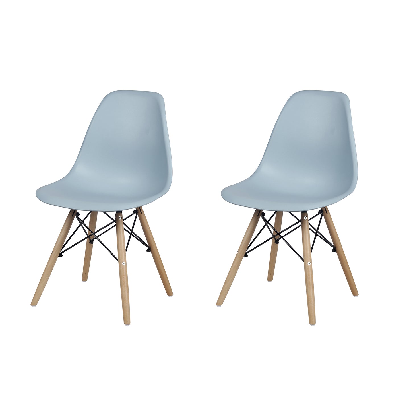 GIA Plastic Armless Chair Wood Legs-Fog