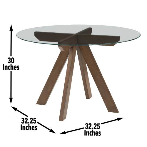 Table Round Glass Top - Dark Brown