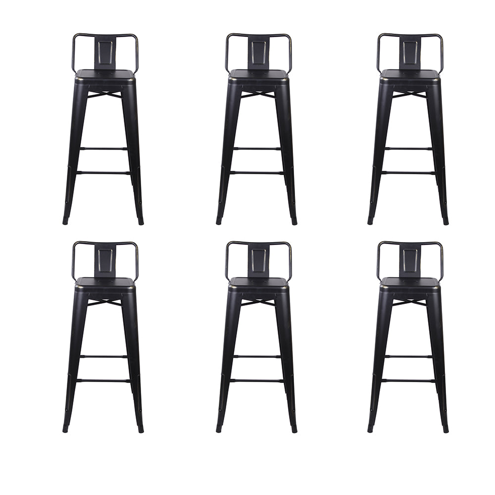GIA 30 Inches High Back Black Metal Stool