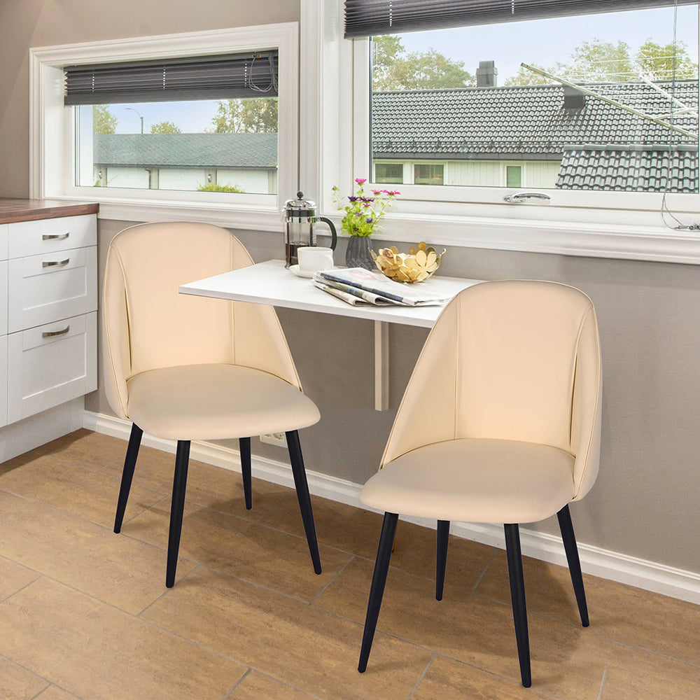 GIA Groovy Armless Beige Side Dining Chair 2 Pack
