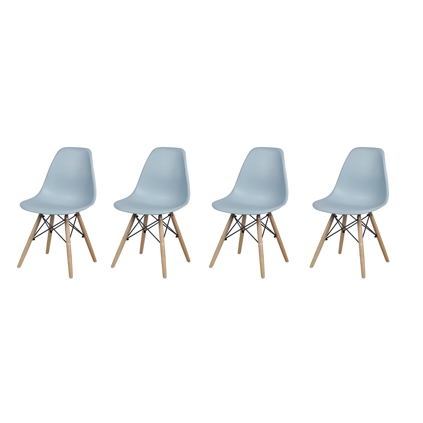 GIA Plastic Armless Chair Wood Legs-Fog
