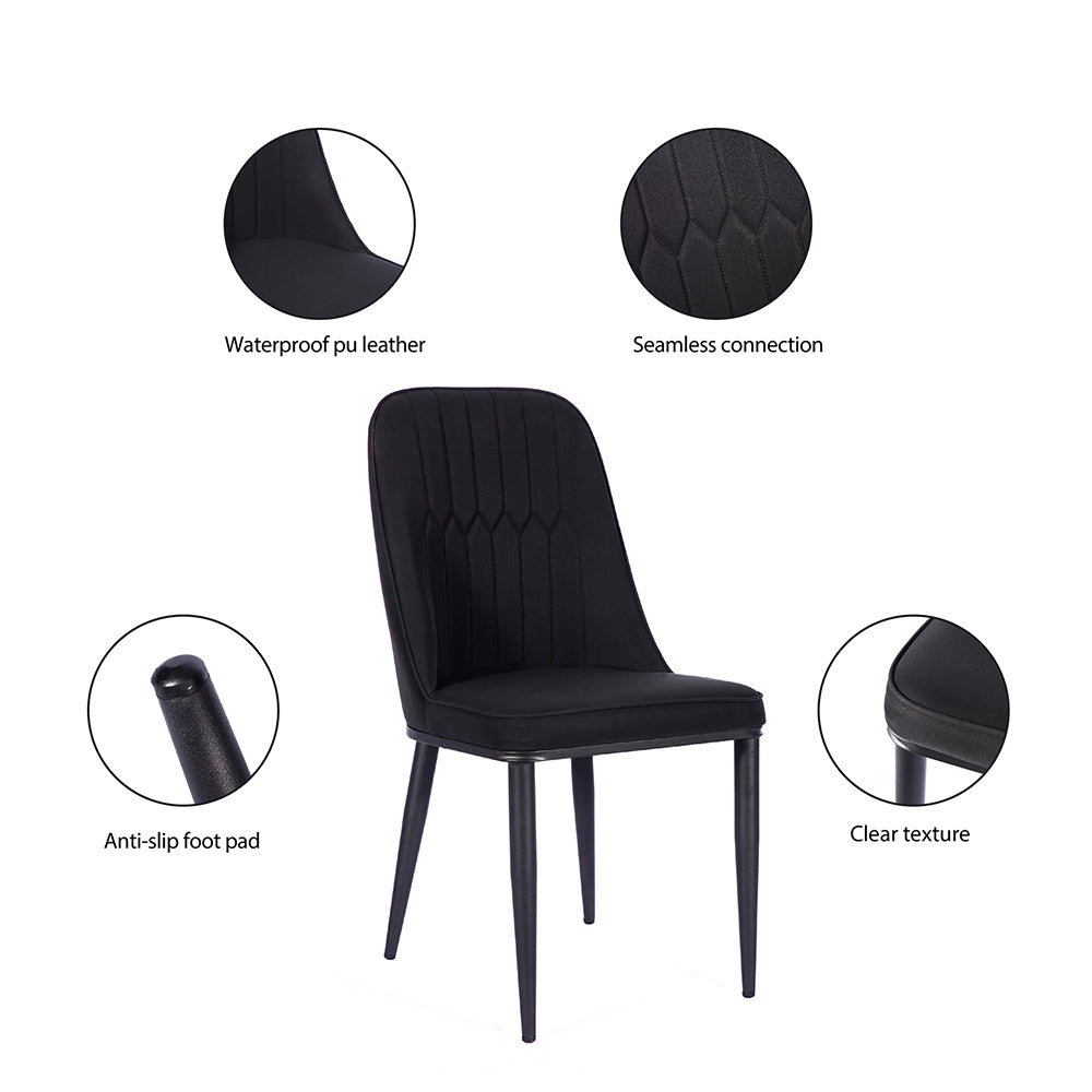 GIA Nifty Black Armless Side Dining Chair 2 Pack