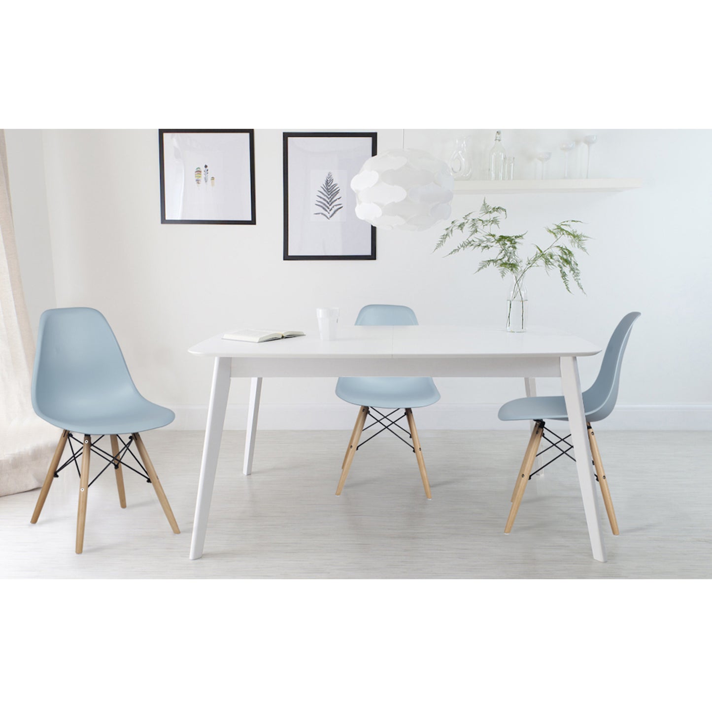 GIA Plastic Armless Chair Wood Legs-Fog