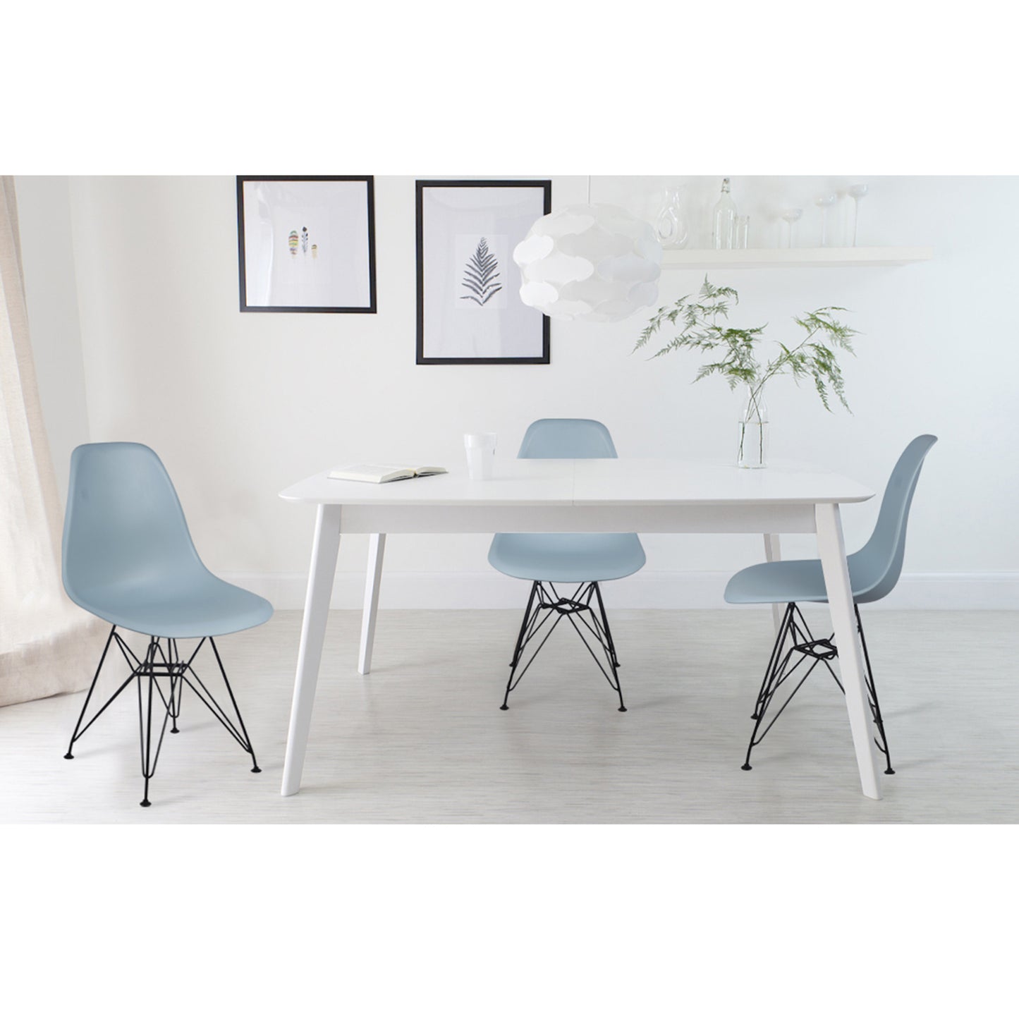 GIA Plastic Armless Chair with Metal Legs-Fog