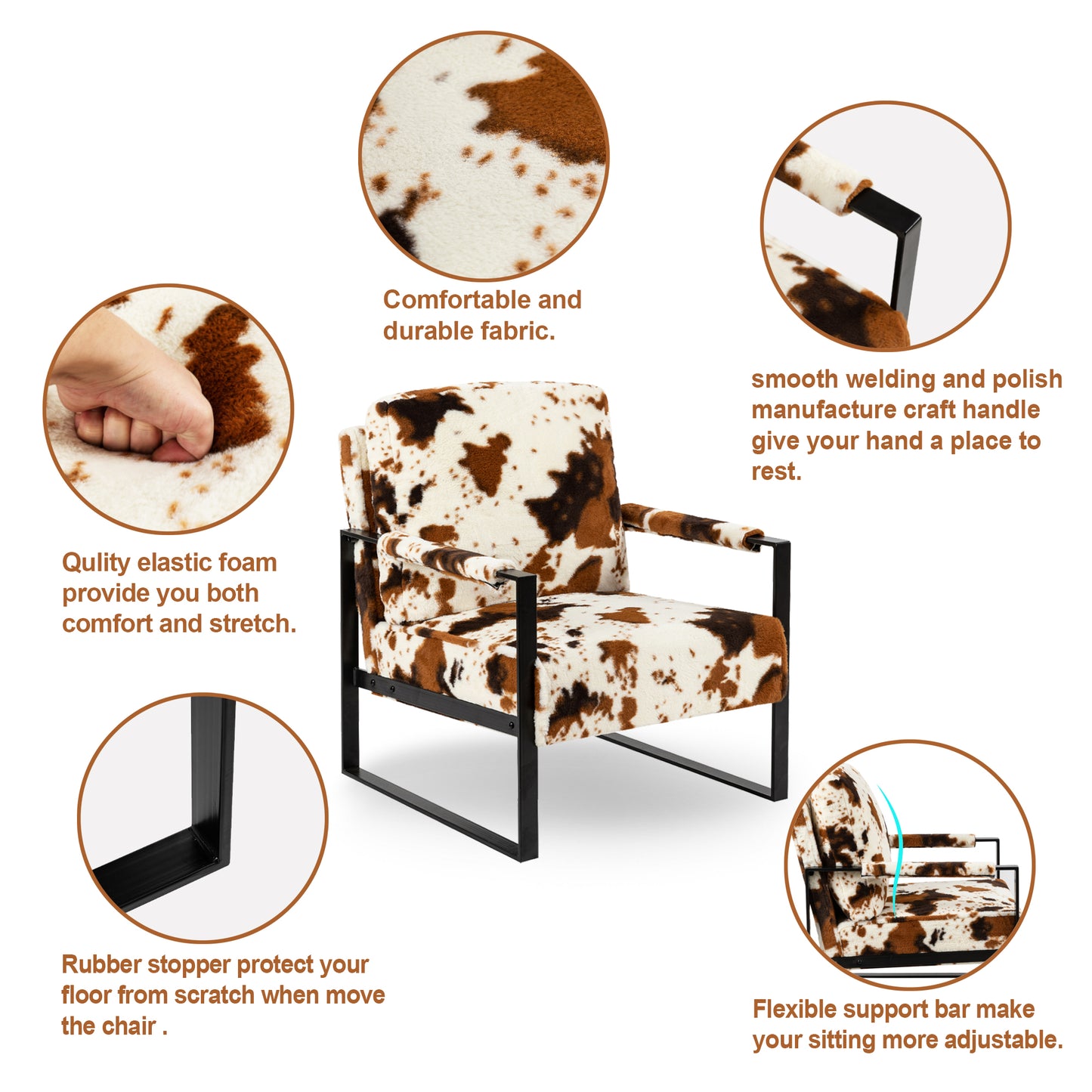 Milk cow square armchair
