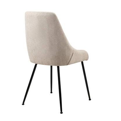 GIA Armless Retro Fabric Dining Chairs,Beige