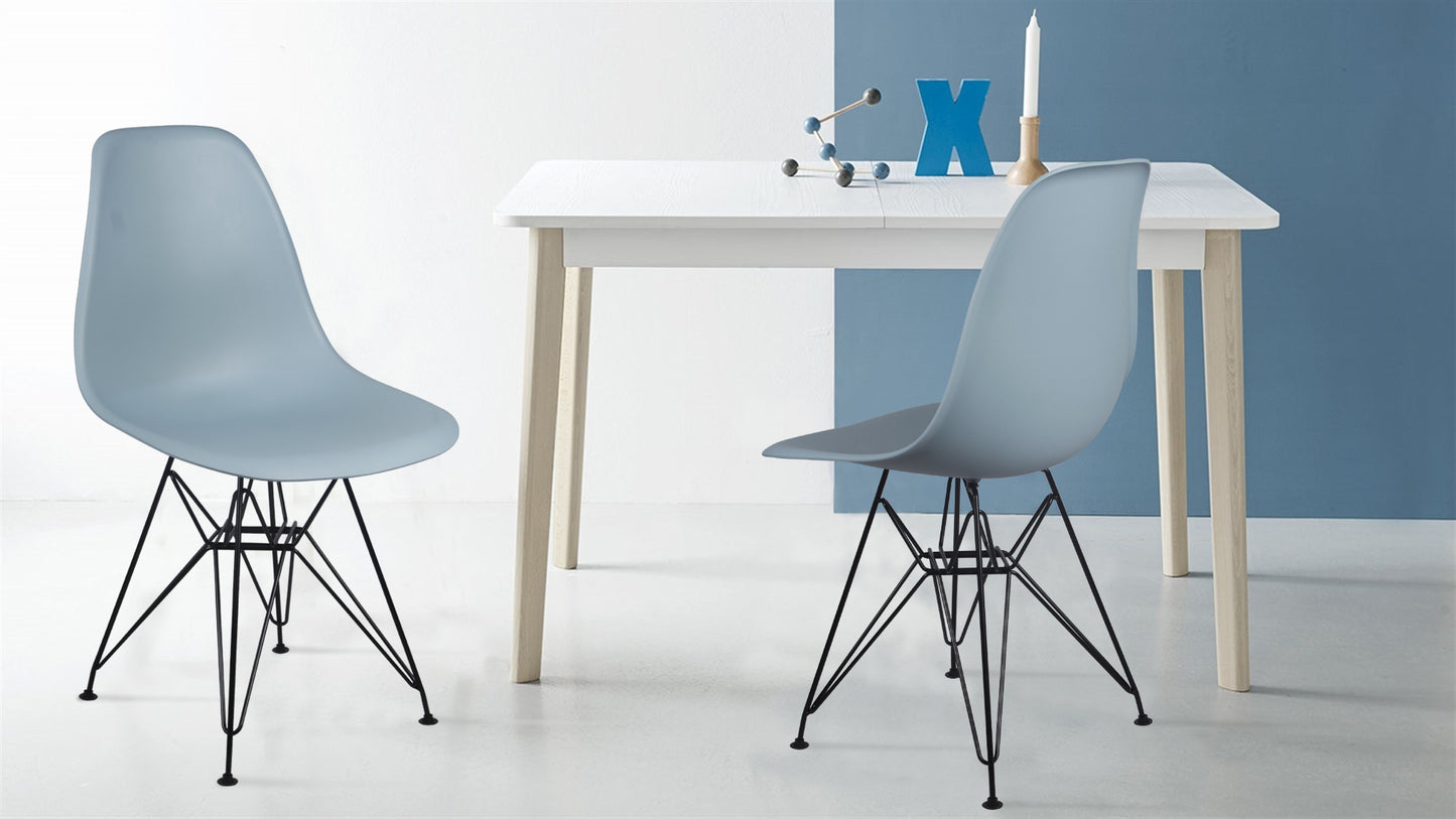 GIA Plastic Armless Chair with Metal Legs-Fog