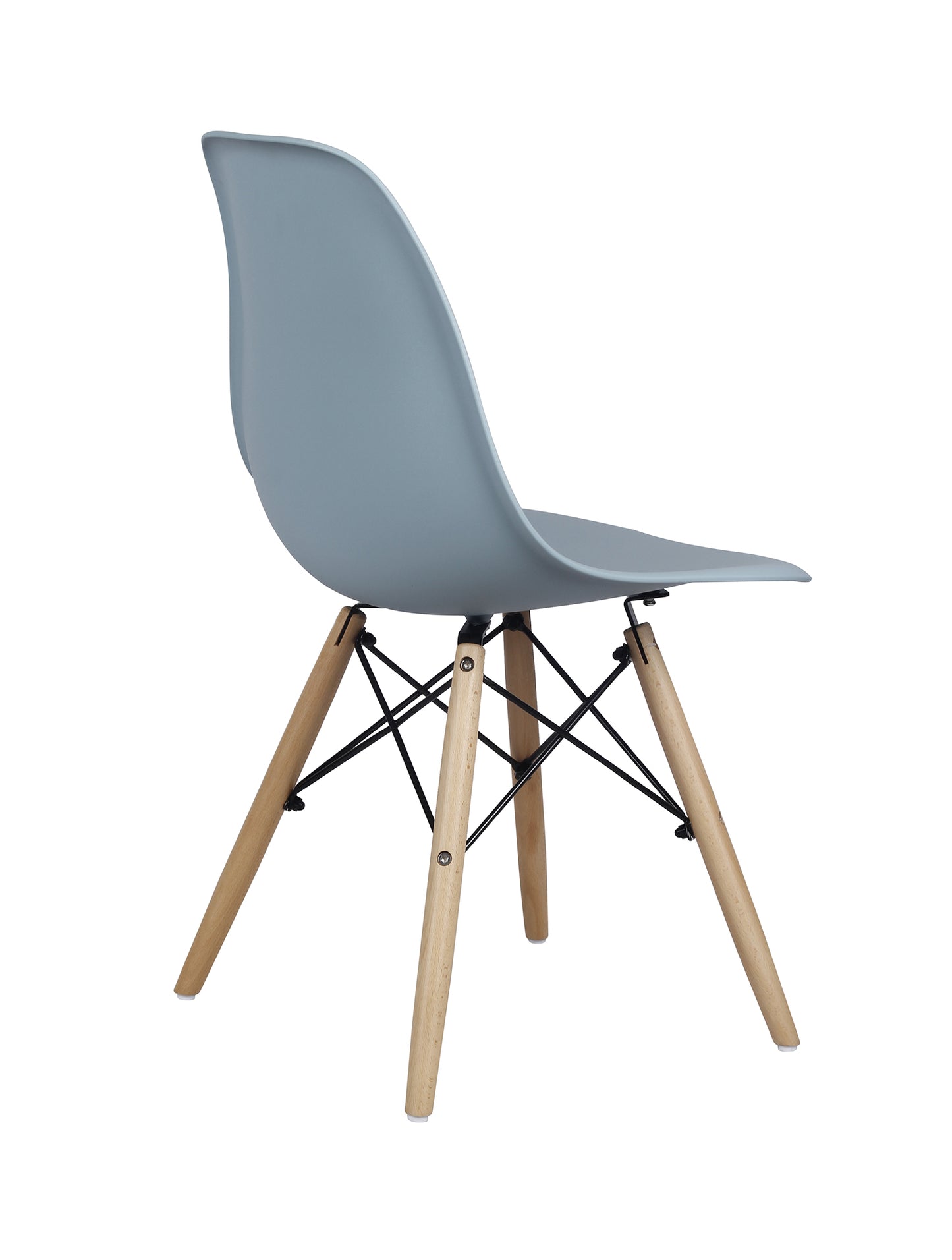 GIA Plastic Armless Chair Wood Legs-Fog