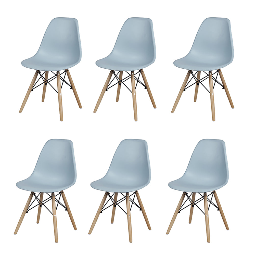 GIA Plastic Armless Chair Wood Legs-Fog