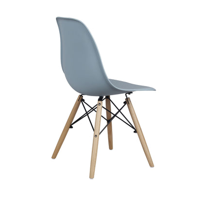 GIA Plastic Armless Chair Wood Legs-Fog