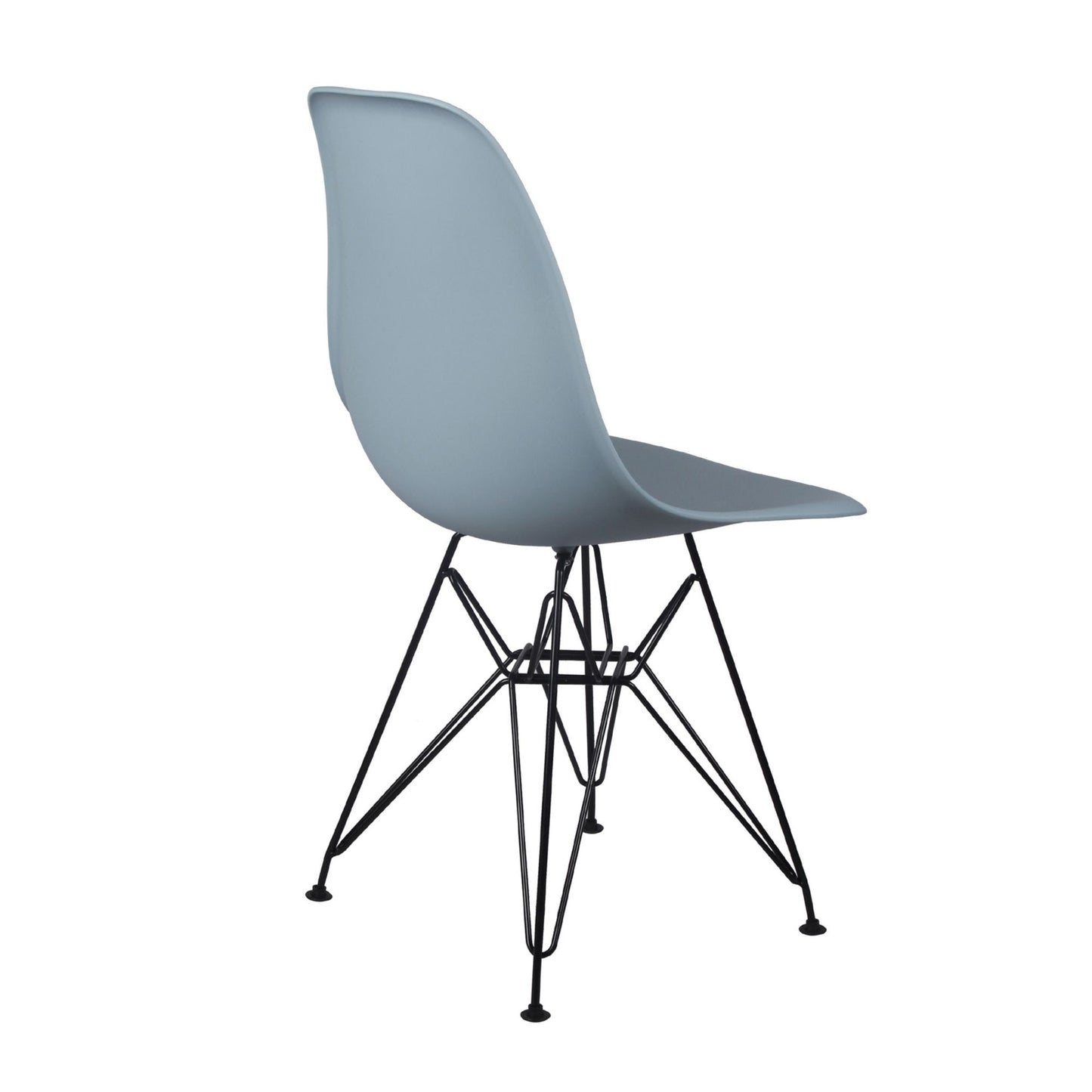 GIA Plastic Armless Chair with Metal Legs-Fog