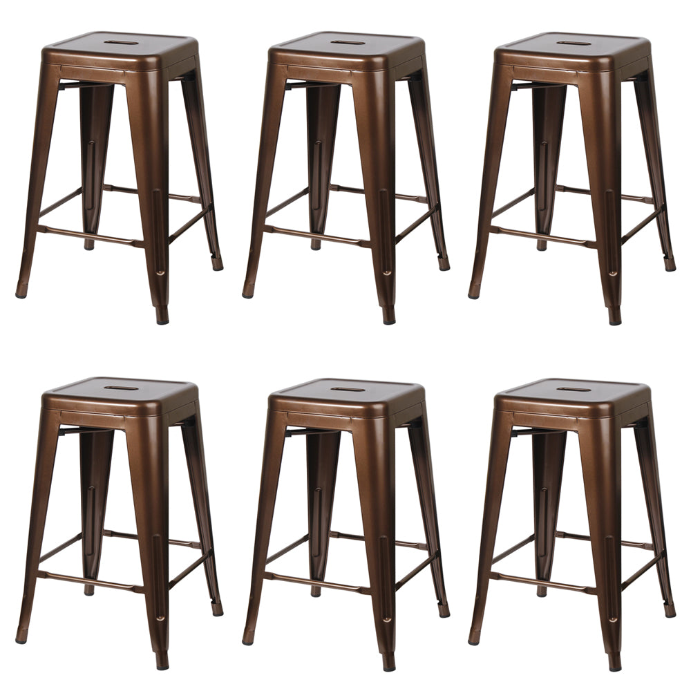 GIA Coffee Color 24 Inch Backless Metal Stool