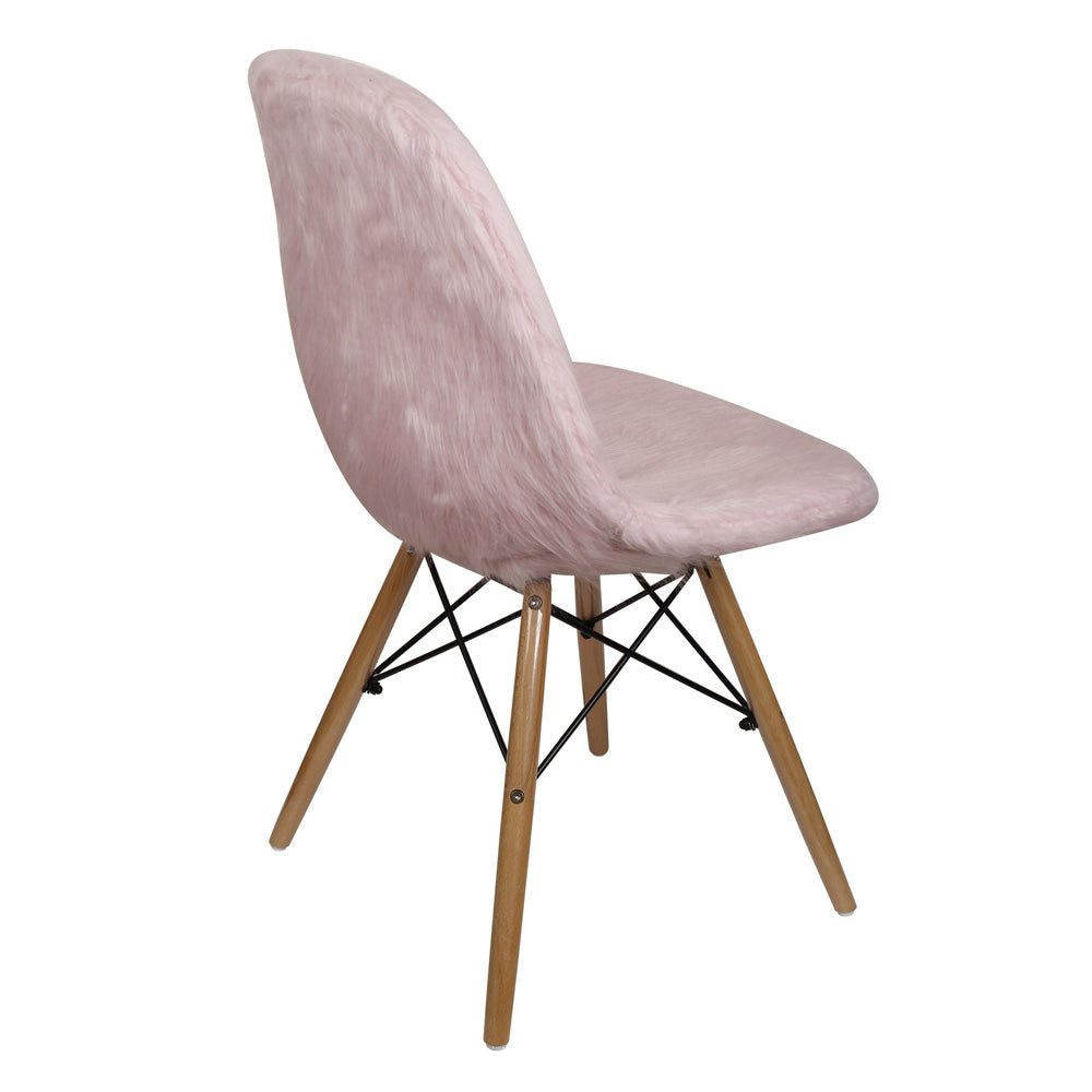 GIA Pink Fur Side Chair