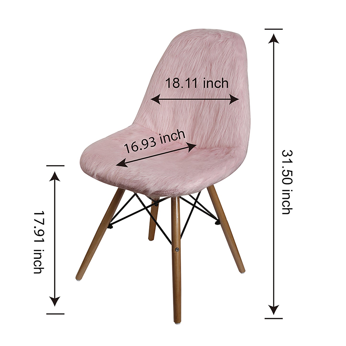 GIA Pink Fur Side Chair