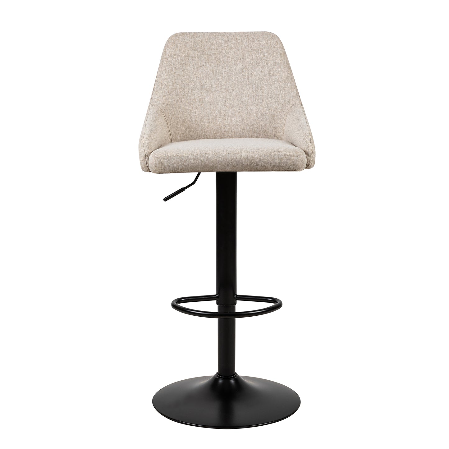 GIA Fabric Kitchen 360 Swivel Bar Stool Chairs with Black Metal Base,Beige