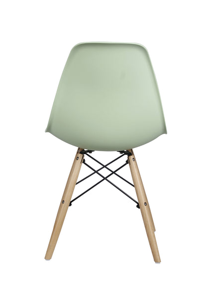 GIA Plastic Armless Chair Wood Legs-Green