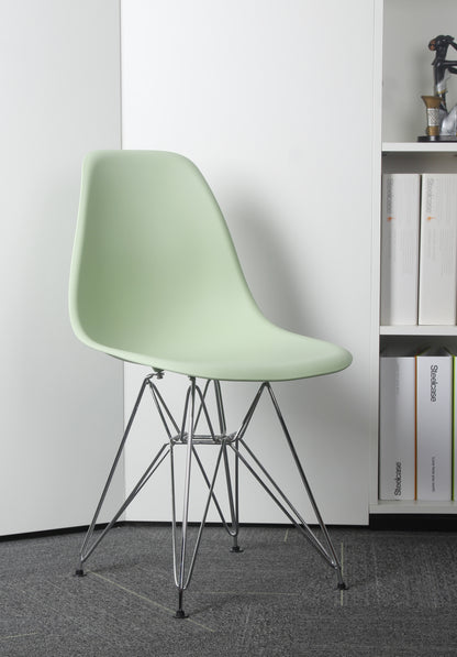 GIA Plastic  Armless Chair with Metal Legs-Green