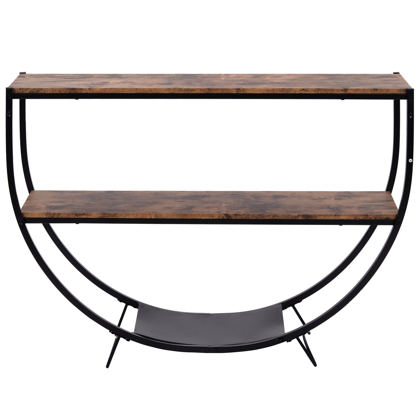 Metal Distressed Wood Console Table