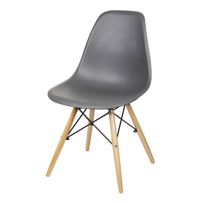 GIA Plastic Armless Chair Wood Legs-Dark Gray