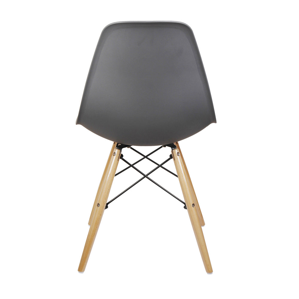 GIA Plastic Armless Chair Wood Legs-Dark Gray
