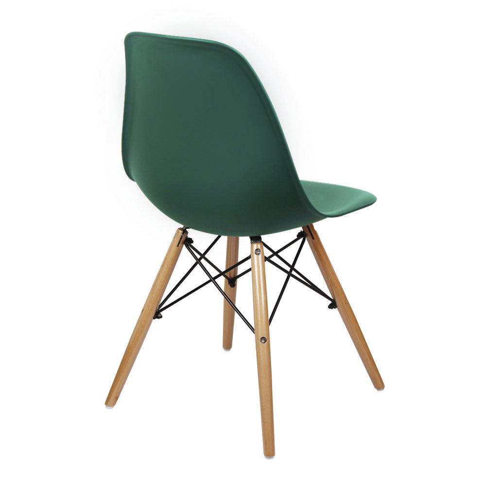 GIA Plastic Armless Chair Wood Legs-Dark Green