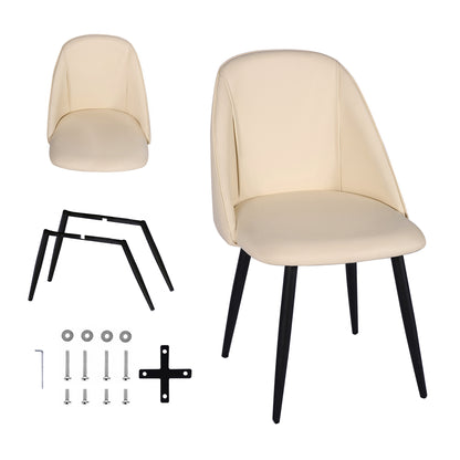 GIA Modern High End Walnut Dining Table with 4 Beige Chairs Sets
