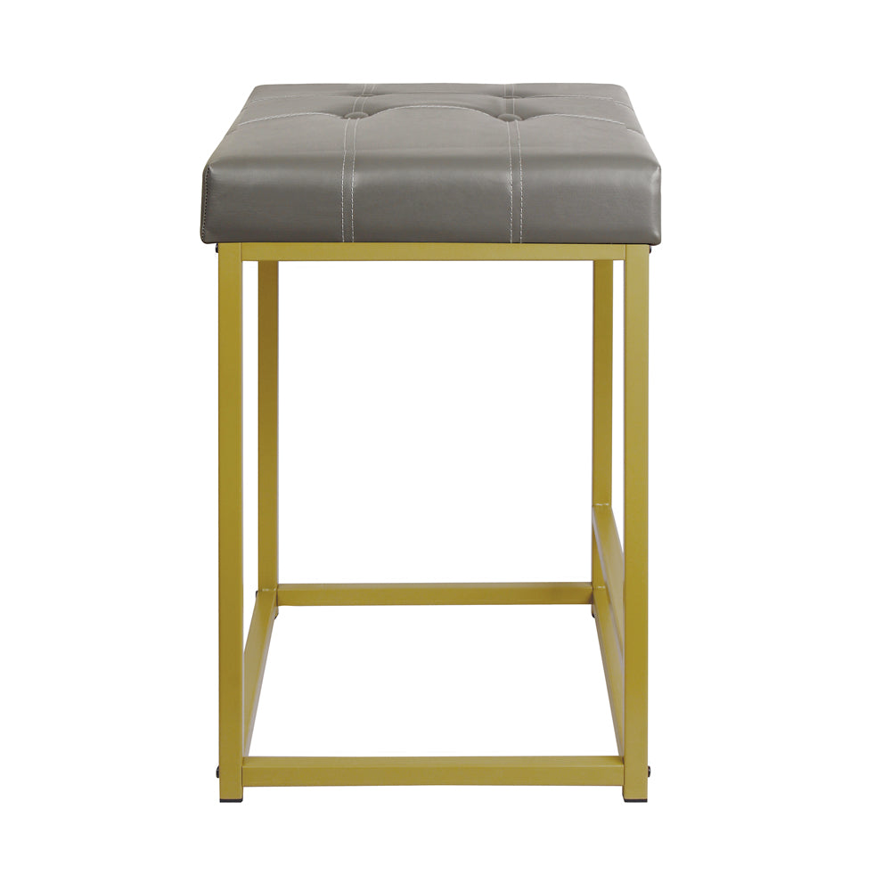 GIA 24 Inch Square Upholstered Bar Stools, Gray Padded Seat