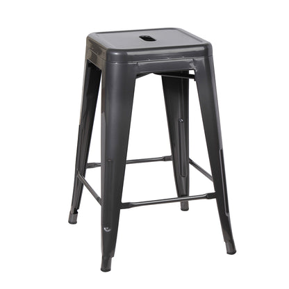 GIA Gun Gray Color 24 Inch Backless Metal Stool