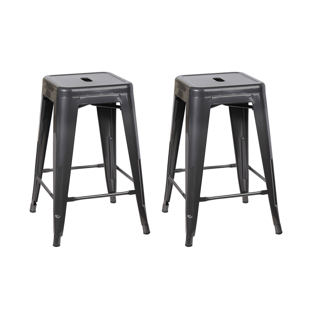 GIA Gun Gray Color 24 Inch Backless Metal Stool