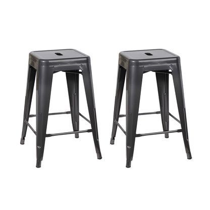GIA Gun Gray Color 24 Inch Backless Metal Stool