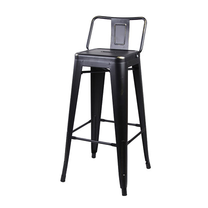 GIA 30 Inches High Back Black Metal Stool