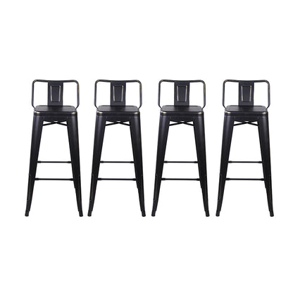 GIA 30 Inches High Back Black Metal Stool