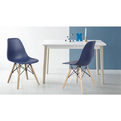 GIA Plastic Armless Chair Wood Legs-Blue