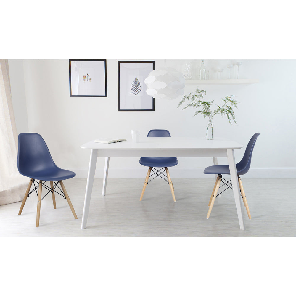 GIA Plastic Armless Chair Wood Legs-Blue