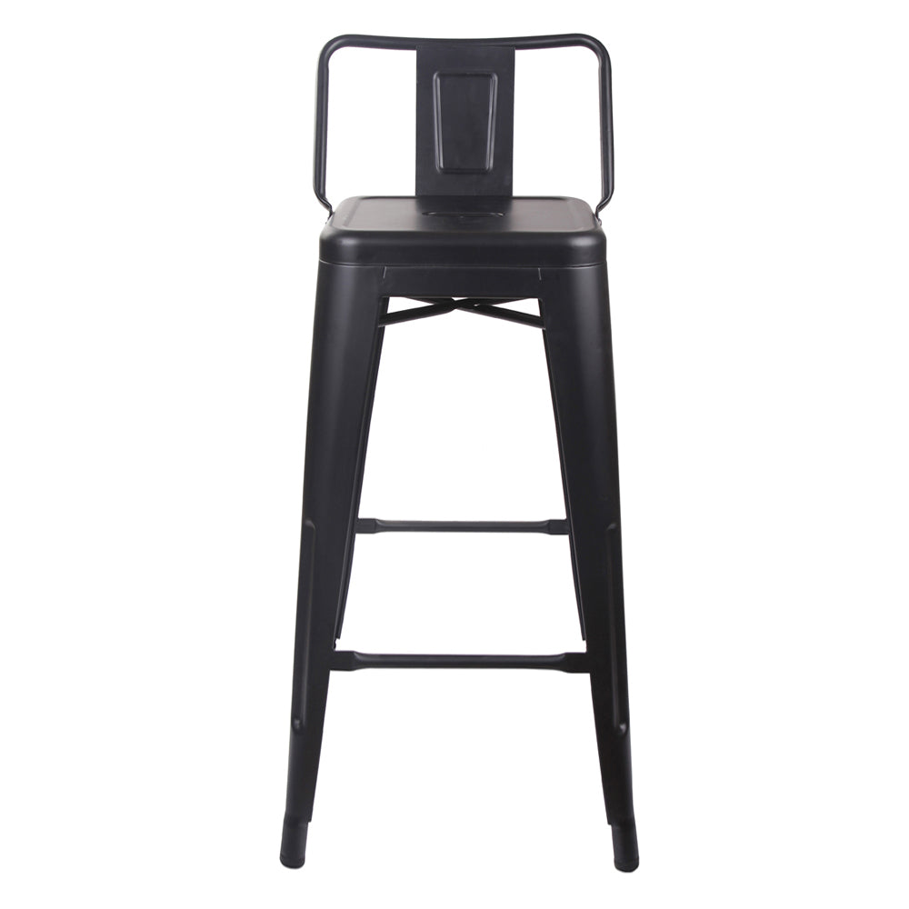 GIA 30 Inch Lowback Black Metal Stool