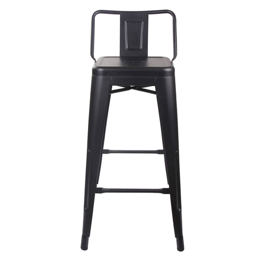 GIA 30 Inch Lowback Black Metal Stool