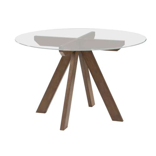 Table Round Glass Top - Dark Brown