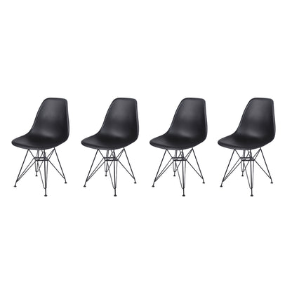 GIA Plastic  Armless Chair with Metal Legs-Black