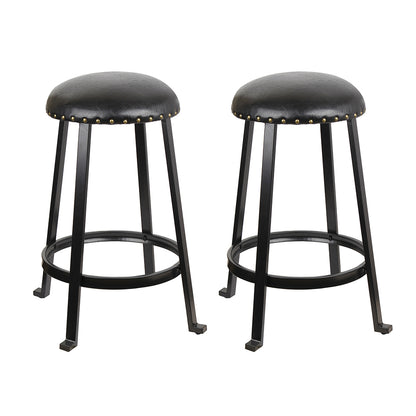 GIA 24 Inch Black Round Bar Stool