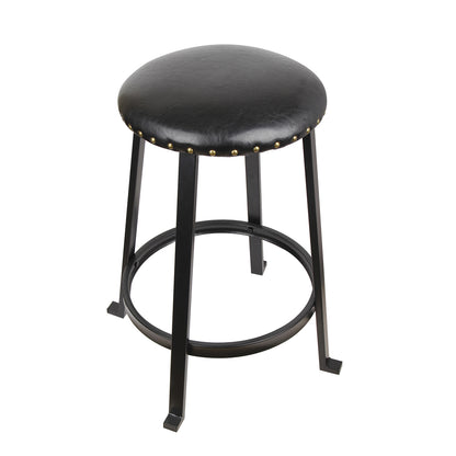 GIA 24 Inch Black Round Bar Stool